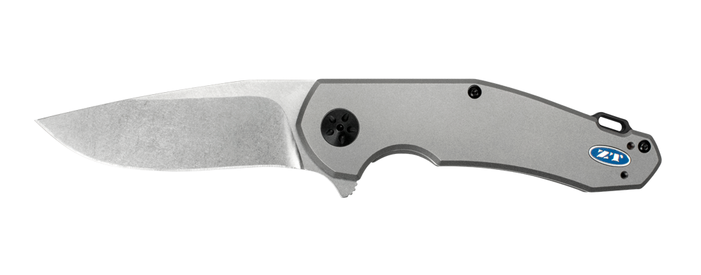 Zero Tolerance 0220 Jens Anso 3.5&quot; Flipper Knife Titanium / Stonewash ( Discontinued )