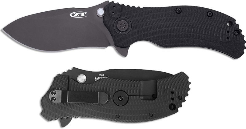 Zero Tolerance 0300 Ken Onion 3.75&quot; Assisted Opening Knife Black G10 / Black (Discontiued)