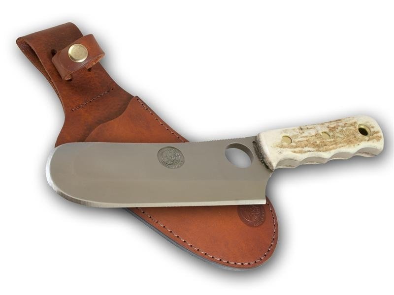 Knives of Alaska Brown Bear 6.5&quot; Fixed Blade Skinner/Cleaver Knife, D2 Tool Steel / Stag Handle