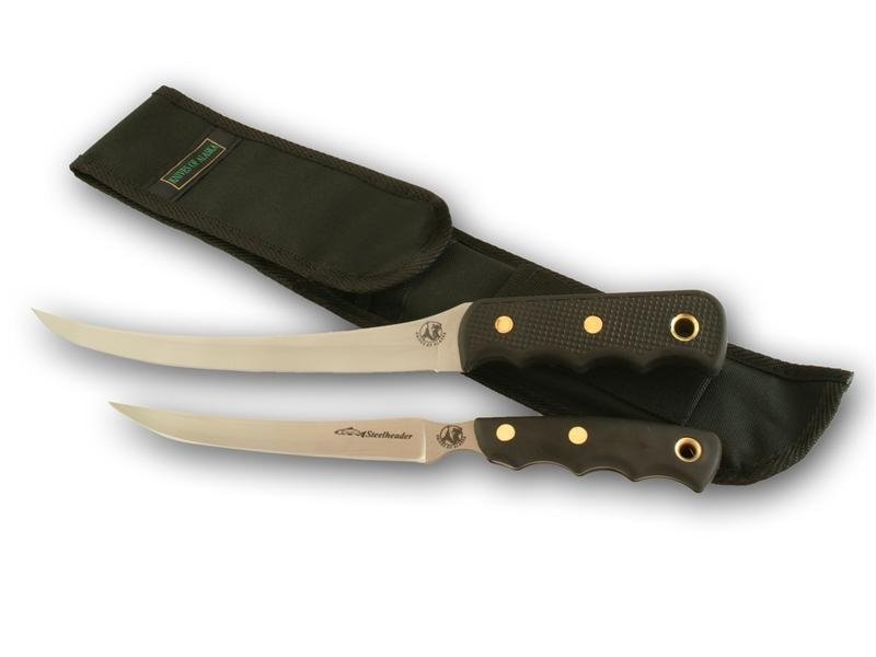 Knives of Alaska Coho / Steelheader  Fisherman&#39;s Combo Knife Set (AUS-8A&amp;440C / SureGrip™) W/Dual Sheath