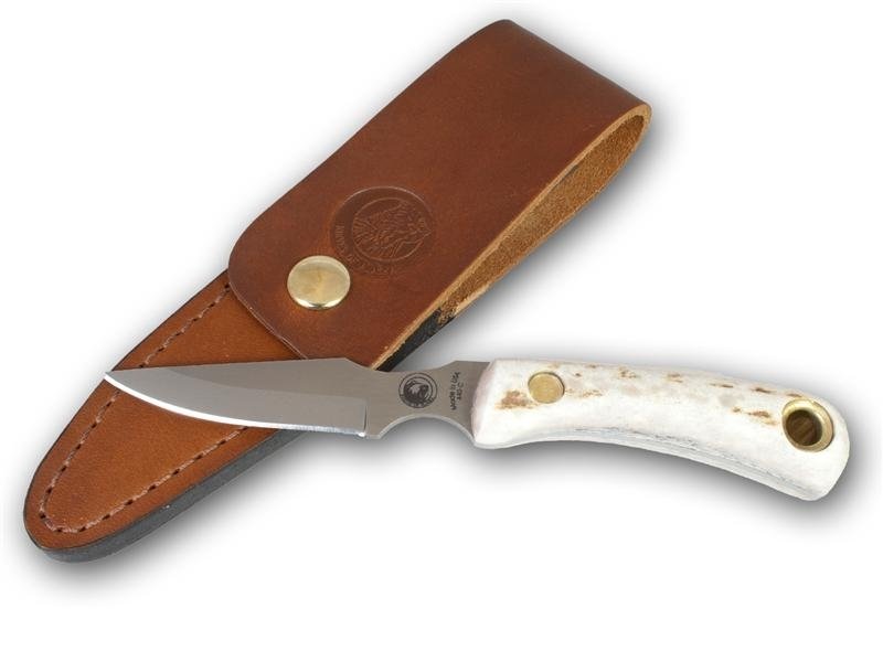 Knives of Alaska Cub Bear 2.75&quot; Fixed Blade Drop Point Knife, D2 Tool Steel Blade / Stag Handle