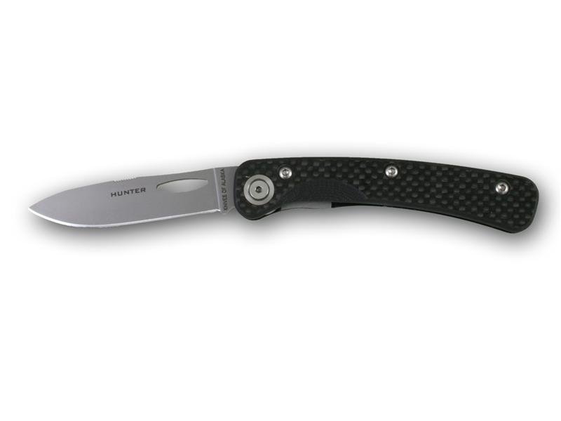 Knives of Alaska Featherlight Hunter 3" Folding Drop Point Knife, D2 Tool Steel / Carbon Fiber Handle