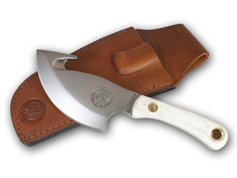 Knives of Alaska Light Hunter 3.5&quot; Fixed Blade Skinner with Gut Hook, D2 Tool Steel / Stag Handle ( Discontinued )