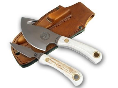 Knives of Alaska Light Hunter / Cub Bear Combination Knife Set(D2 / Stag Handle) W/Dual Leather Sheath