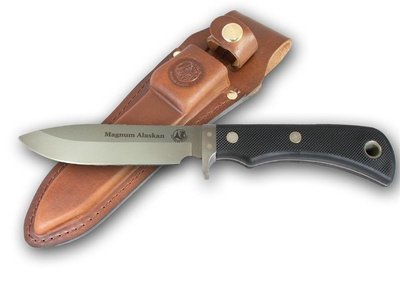 Knives of Alaska Magnum Alaskan 4.5" Fixed Blade Drop Point Knife, D2 Tool Steel / SureGrip™ Handle