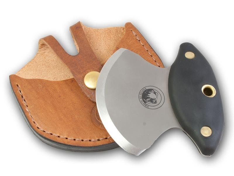 Knives of Alaska Magnum Ulu 3.375&quot; Fixed Blade Knife, D2 Tool Steel / SureGrip™ Handle
