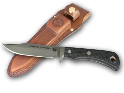 Knives of Alaska Magnum Wolverine 4.5" Fixed Blade Clip Point Knife, D2 Tool Steel / SureGrip™ Handle