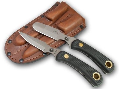 Knives of Alaska Muskrat / Cub Bear Combination Knife Set (D2 Steel / SureGrip™) W/Dual Leather Sheath