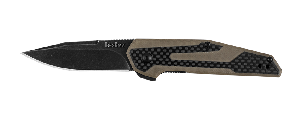 Kershaw Fraxion 2.75&quot; Flipper, Carbon Fiber &amp; Black G10 / Blackwash ( Discontinued )