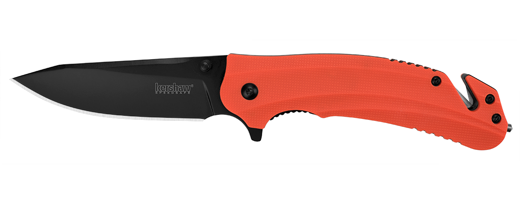 Kershaw Barricade 3.5&quot; Assisted Opening Knife Orange GFN, Black Oxide ( Discontinued )