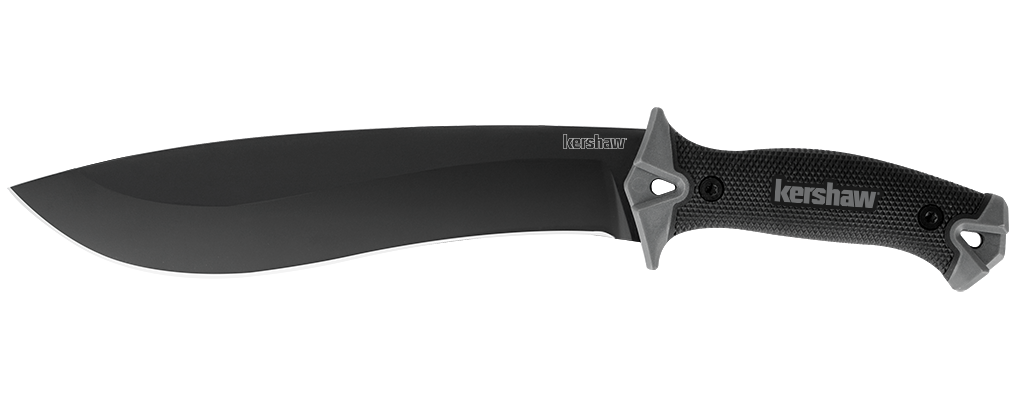 Kershaw Camp 10&quot; Fixed Blade Knife Machete, Black Plain ( Discontinued )