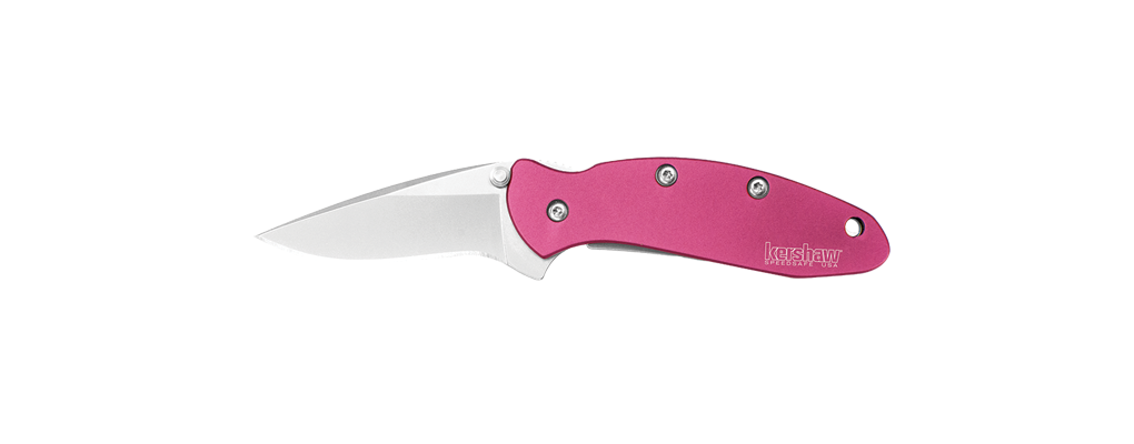 Kershaw Chive 1.94&quot; Assisted Opening Knife Pink, Bead Blast