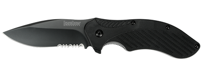 Kershaw Clash 3.25" Assisted Opening Knife, Black Serrated