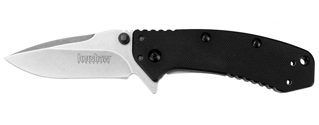 Kershaw Cryo 2.75&quot; Assisted Opening Flipper Knife Black G-10, Stonewash ( Discontinued )
