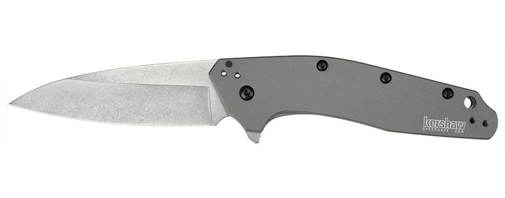 Kershaw Dividend 3&quot; Assisted Opening Knife Gray Aluminum, Stonewash ( Discontinued )