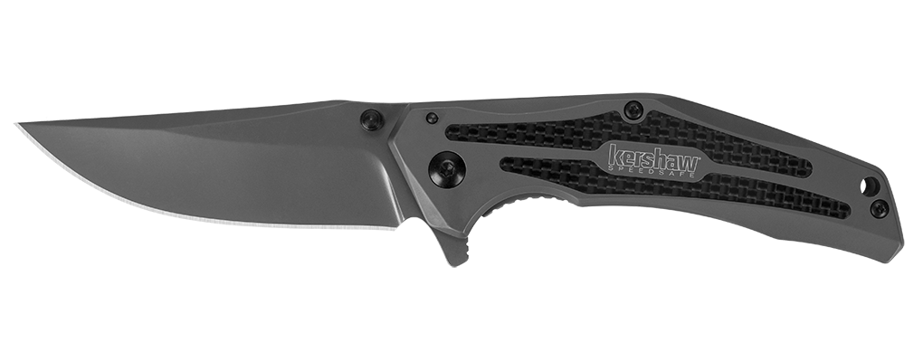 Kershaw Duojet 3.25&quot; A/O Frame Lock Knife Gray SS/Carbon Fiber, Gray