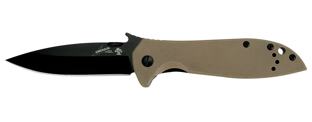 Kershaw Emerson CQC-4K 3.25&quot; Frame Lock Knife Brown G-10, Black