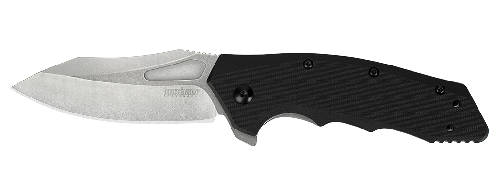 Kershaw Flitch 3.25&quot; Assisted Opening Knife Black GFN, Stonewash ( Discontinued )