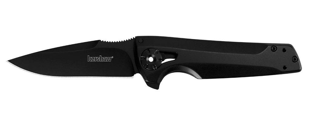 Kershaw Flythrough 3&quot; Frame Lock Knife, Black ( Discontinued )