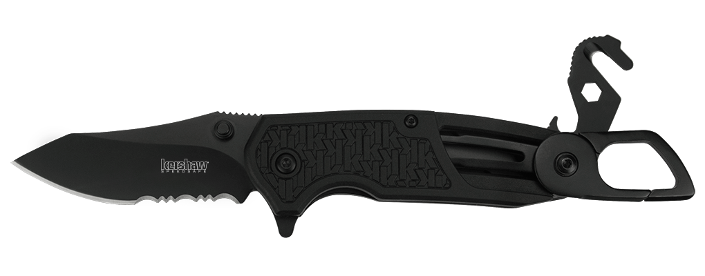 Kershaw Funxion Lightweight 3&quot; Assisted Opening Knife, Black / Serrated