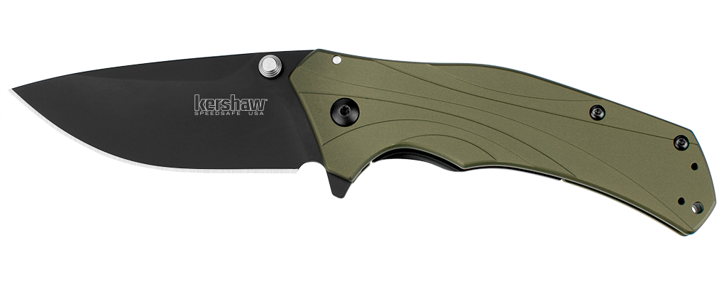 Kershaw Knockout 3.25&quot; Assisted Opening Knife Olive, Black