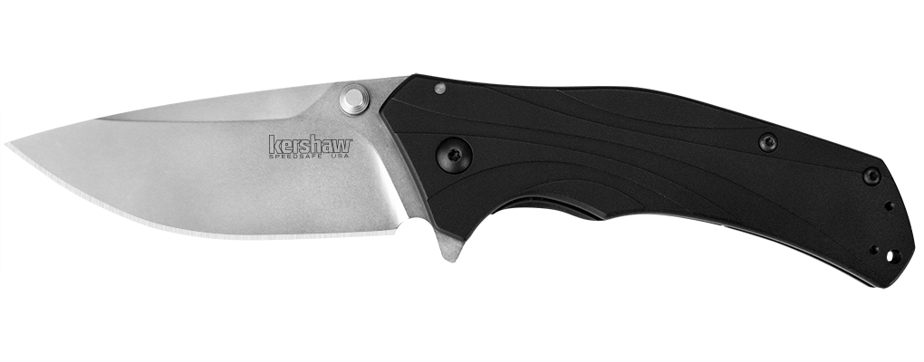 Kershaw Knockout 3.25&quot; Assisted Opening Knife, Stonewash ( Discontinued )