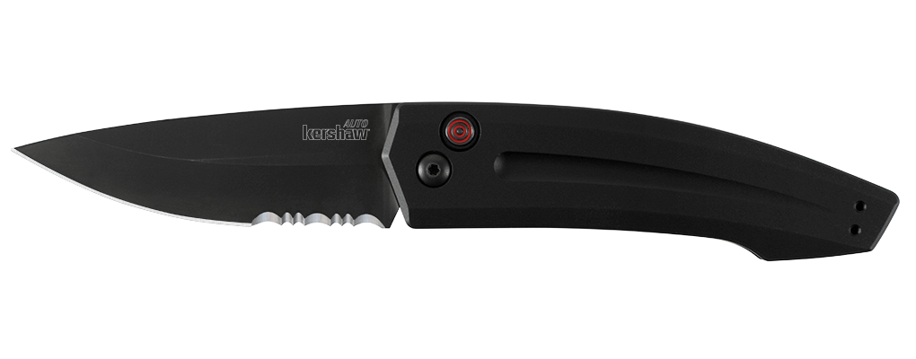 Kershaw Launch 2 3.4&quot; Automatic Knife, Black / Serrated ( Discontinued )