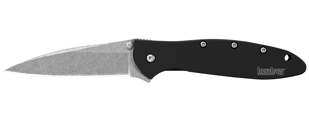 Kershaw Leek 3&quot; Assisted Opening Knife Black, Stonewash