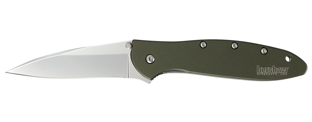 Kershaw Leek 3&quot; Assisted Opening Knife Olive, Bead Blasted