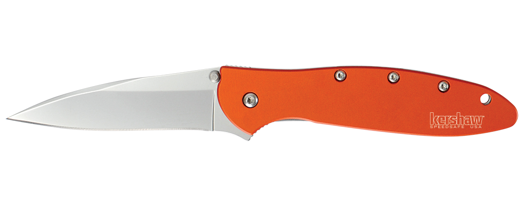 Kershaw Leek 3&quot; Assisted Opening Knife Orange, Bead Blasted ( Pre Owned )