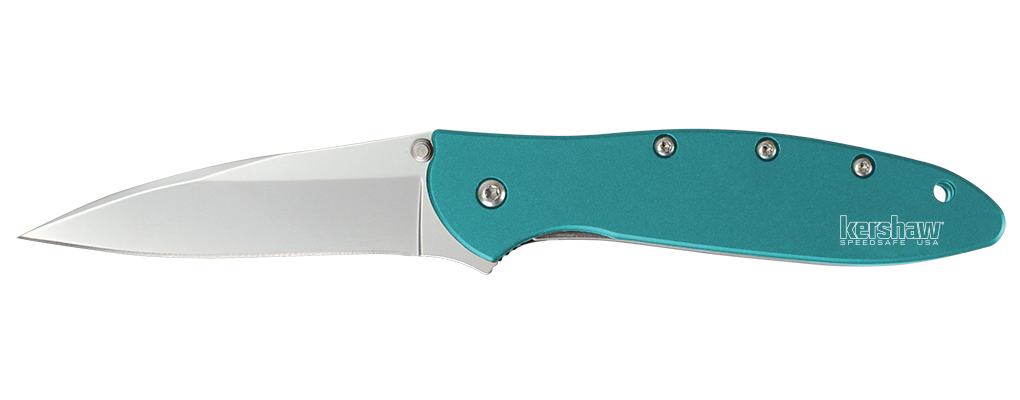 Kershaw Leek 3&quot; Assisted Opening Knife Teal, Bead Blasted