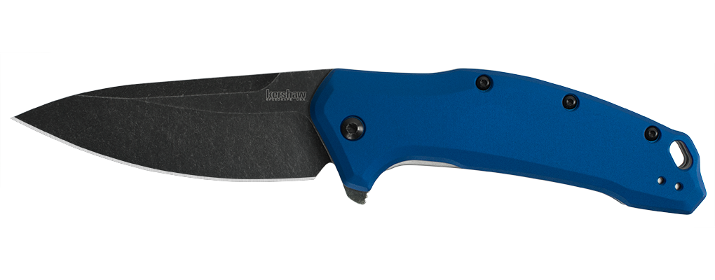 Kershaw Link 3.25&quot; Drop Point Knife Blue Aluminum, BlackWash ( Discontinued )
