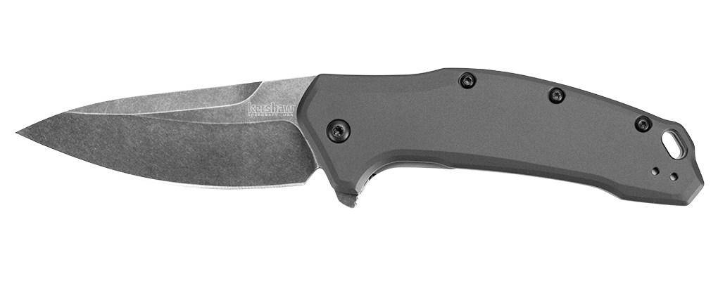 Kershaw Link 3.25&quot; Drop Point Knife Gray Aluminum, BlackWash ( Discontinued )