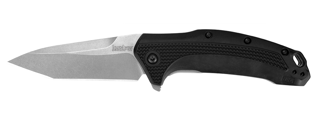 Kershaw Link Tanto 3.25&quot;  Knife Black GFN, Stonewash ( Discontinued )