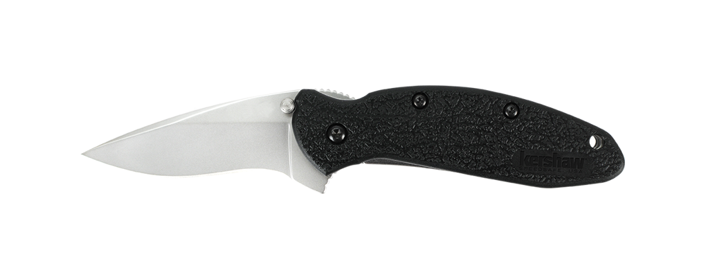 Kershaw Scallion 2.25&quot; Assisted Opening Knife Black GFN, Bead Blast