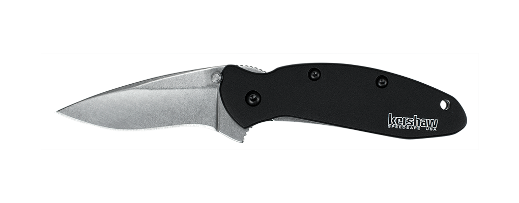 Kershaw Scallion 2.25&quot; Assisted Opening Knife Black, Stonewash ( Discontinued )