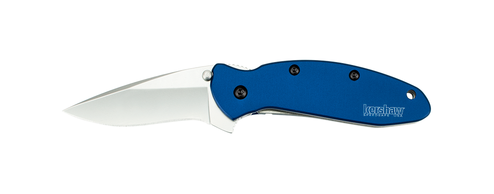 Kershaw Scallion 2.25&quot; Assisted Opening Knife Navy Blue, Bead Blast