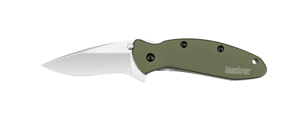 Kershaw Scallion 2.25&quot; Assisted Opening Knife Olive Green, Bead Blast ( Discontinued )