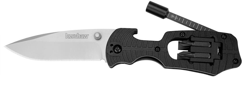 Kershaw Select Fire 3.375&quot; Liner Lock Knife Multi-Tool GFN, Bead Blast