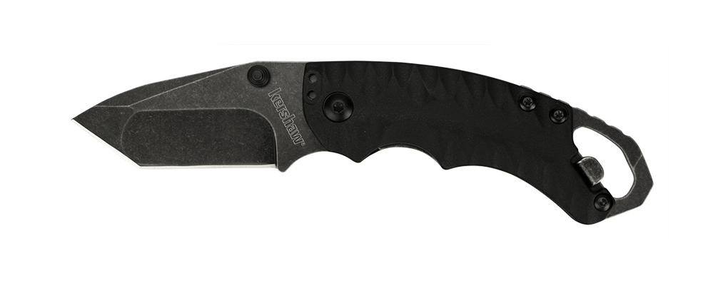 Kershaw Shuffle II 2.25&quot; Tanto Liner Lock Knife Black, BlackWash