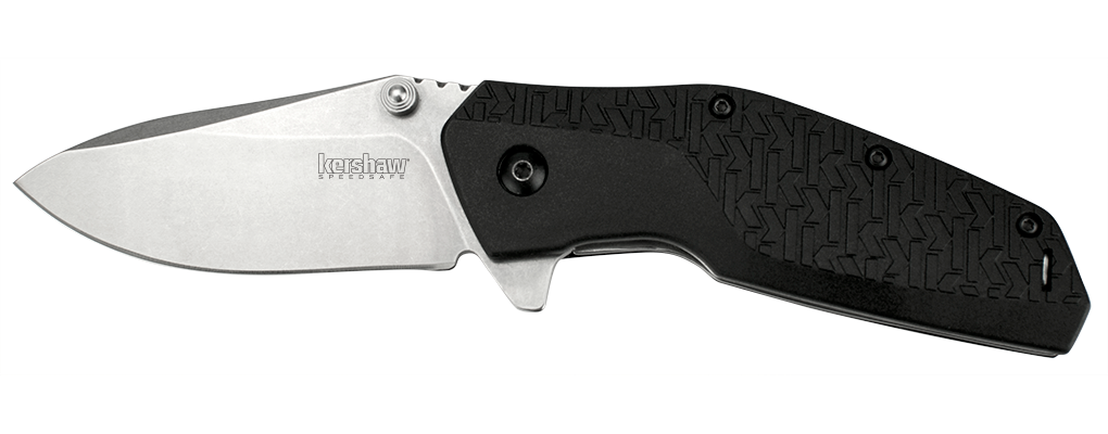 Kershaw Swerve 3&quot; Assisted Opening Knife, Stonewash / Black ( Discontinued )