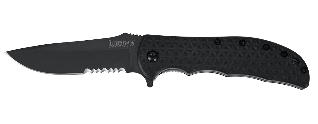 Kershaw Volt II 3.25&quot; Assisted Opening Knife Black, Black / Serrated ( Discontinued )