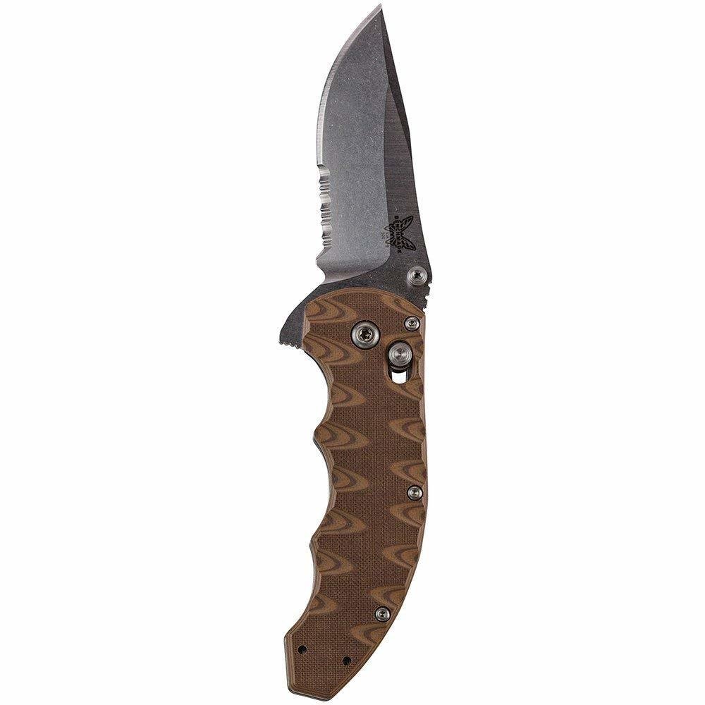 Benchmade Ball Flipper 3.18&quot; AXIS Lock Knife / Satin Serrated / Sand G10 (Discontinued)