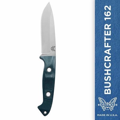 Benchmade Bushcrafter 4.43" Sibert Fixed Blade Knife / Satin / Green G10