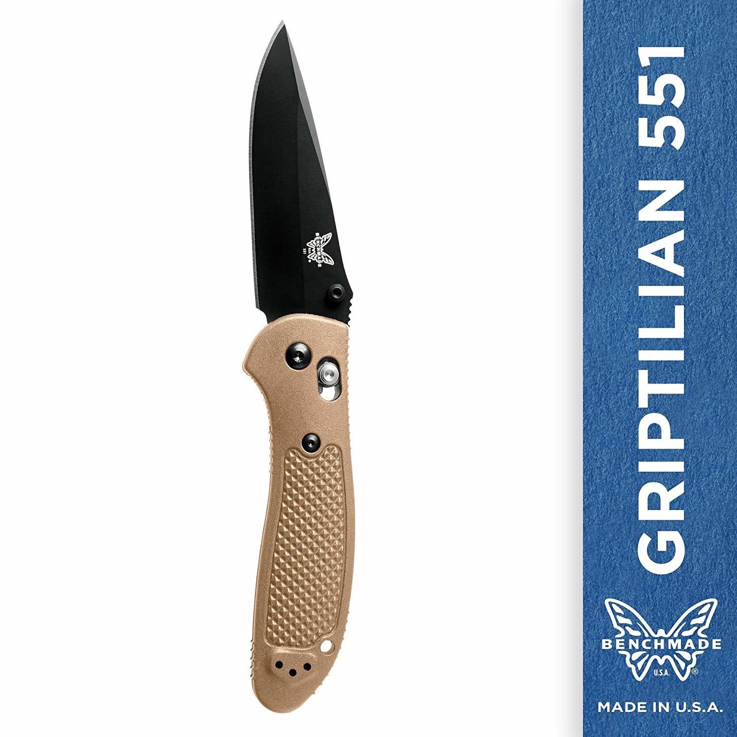 Benchmade Griptilian 3.45&quot; AXIS Lock Knife / Black / Sand (Discontinued)