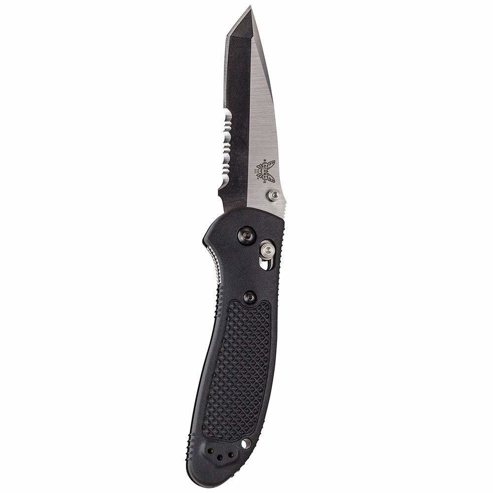 Benchmade Griptilian Tanto 3.45&quot; AXIS Lock Knife / Satin Serrated / Black (Discontinued)