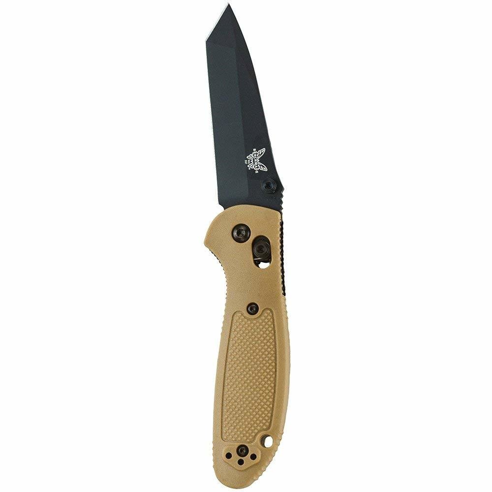 Benchmade Mini Griptilian Tanto 2.91&quot; AXIS Lock Knife / Black / Sand (Discontinued)
