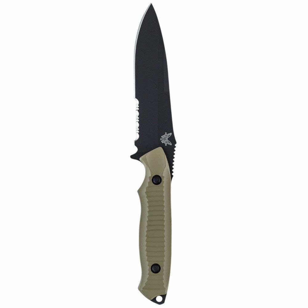 Benchmade Nimravus 4.5&quot; Fixed Blade Knife / Black Serrated / Sand (Discontinued)