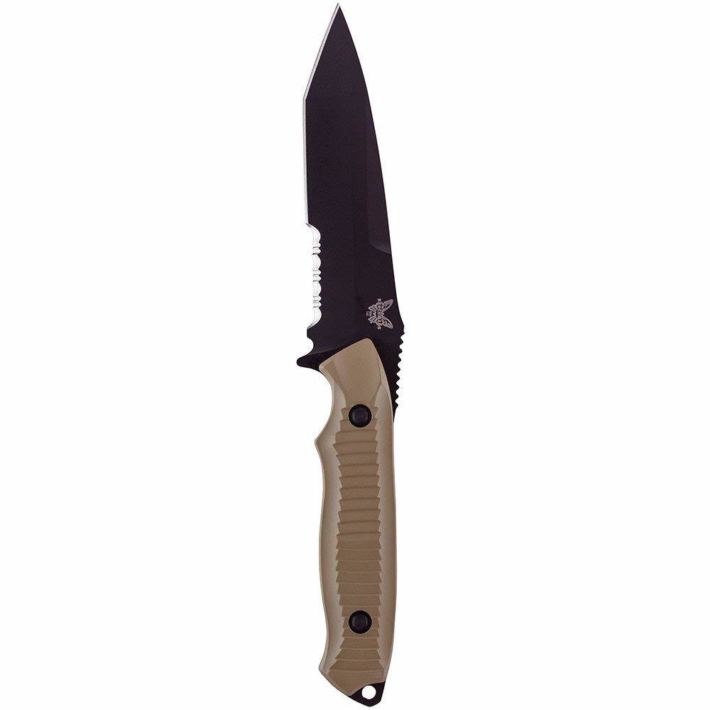 Benchmade Nimravus Tanto 4.5&quot; Fixed Blade Knife / Black Serrated / Sand ( Discontinued )