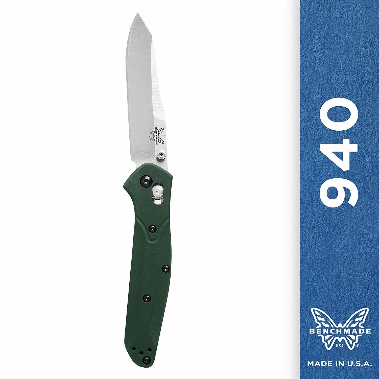 Benchmade Osborne 3.4&quot; AXIS Lock Knife / Satin / Green / S30V